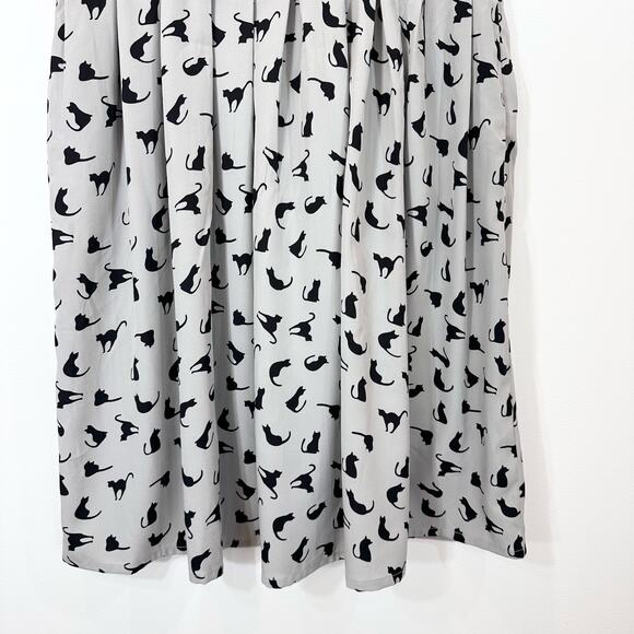 ModCloth Novelty Black Cat Halloween Dress | Gray | SZ L - Picture 5 of 10